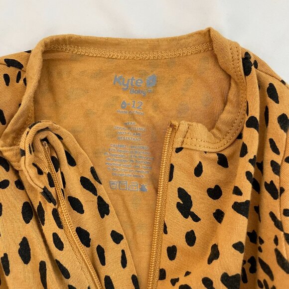 KYTE BABY Bamboo Zippered Footie - Marigold Cheetah - Size 6-12mo - Picture 6 of 8